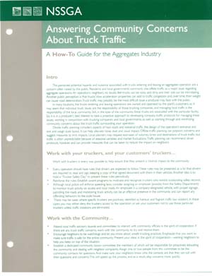 Answering Community Concerns About Truck Traffic